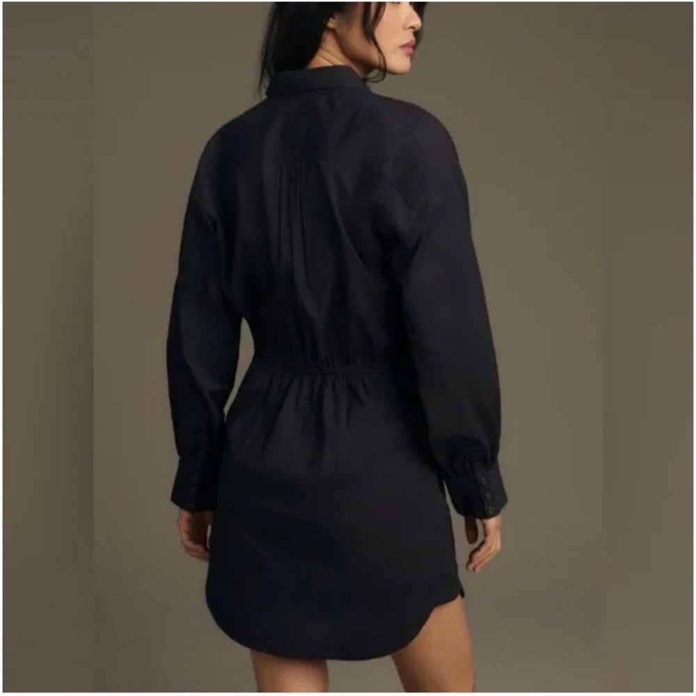 Anthropologie Maeve Long Sleeve Poplin Mini Shirt Dress - Picture 2 of 13